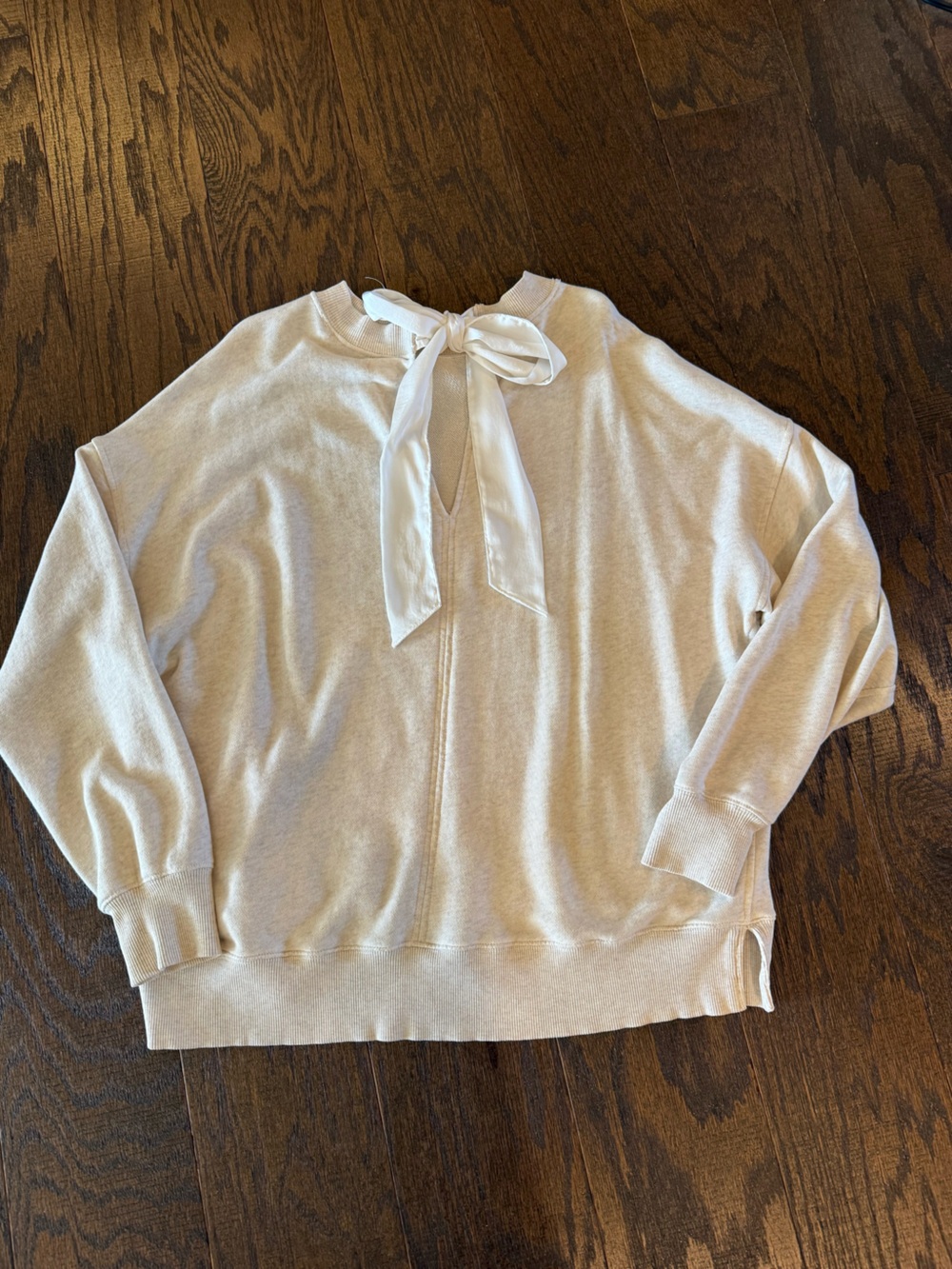 Aerie Big Chill Crewneck Sweatshirt with Bow size Womens Small - Picture 5 of 6